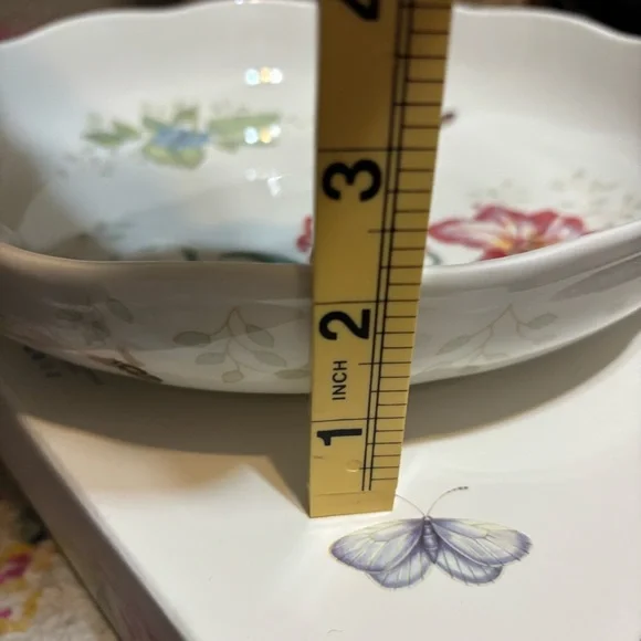 Lenox Butterfly Meadow Floral Serving Bowl - White and Multicolor - Picture 14 of 15